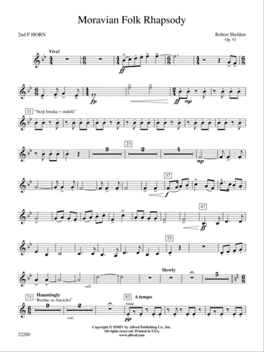 Moravian Folk Rhapsody: 2nd F Horn