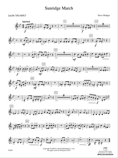 Sunridge March: 2nd B-flat Trumpet