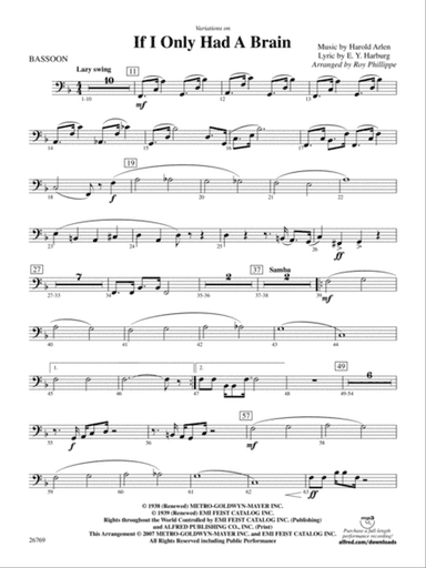 Variations on If I Only Had a Brain (from The Wizard of Oz): Bassoon