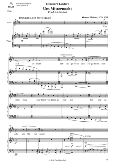 Um Mitternacht (Original key. B minor)
