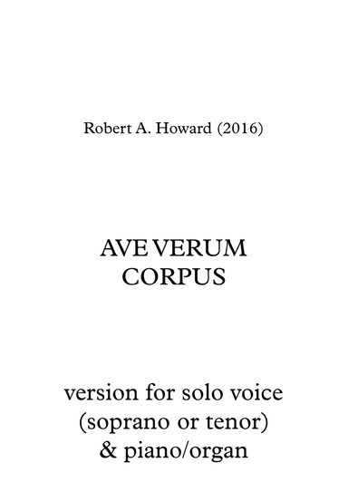 Ave Verum Corpus (Solo/unison version)