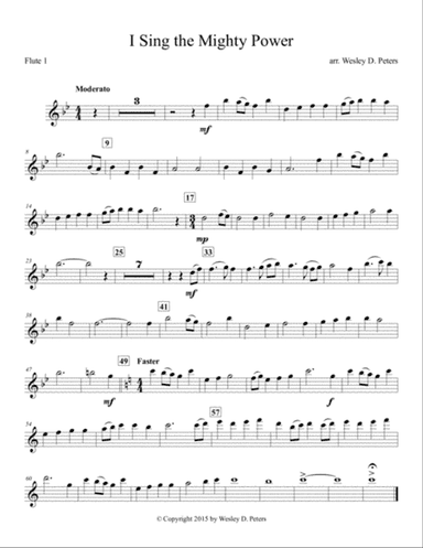 I Sing the Mighty Power of God (Flute Quartet)