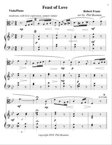 Feast of Love - Viola/Piano