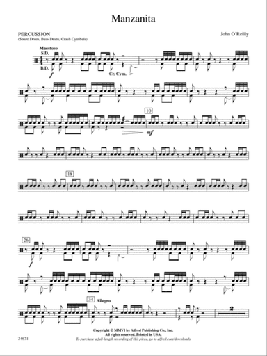 Manzanita: 1st Percussion
