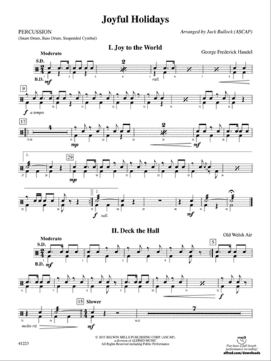 Joyful Holidays: 1st Percussion
