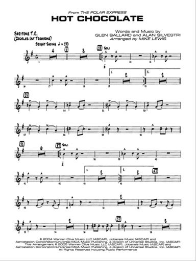 Hot Chocolate (from The Polar Express): Baritone T.C.