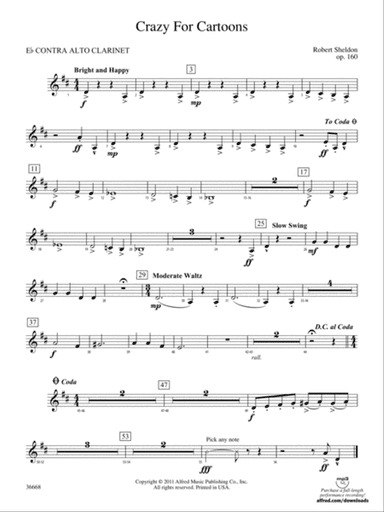 Crazy for Cartoons: (wp) E-flat Contrabass Clarinet