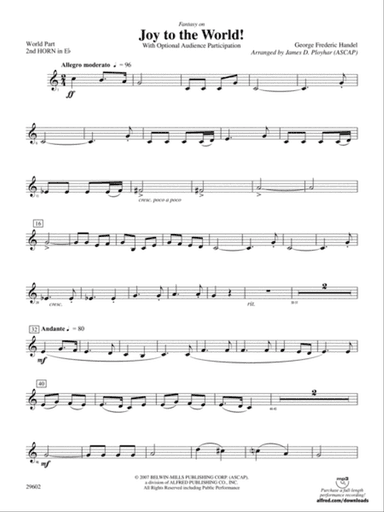 Joy to the World: (wp) 2nd Horn in E-flat