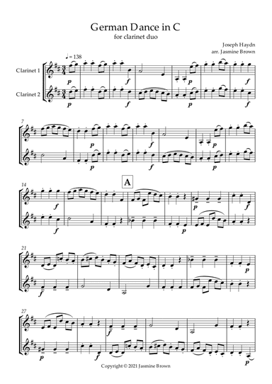 German Dance in C - Clarinet Duet