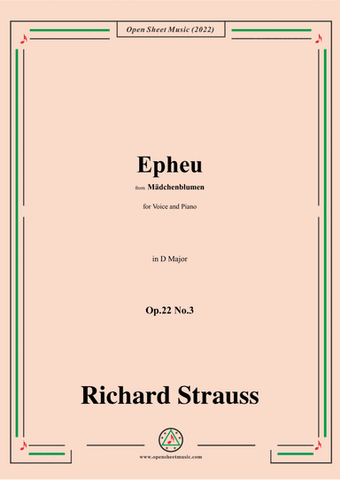 Richard Strauss-Epheu,Op.22 No.3,in D Major