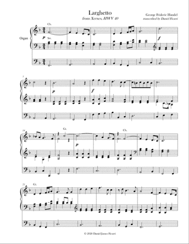 Larghetto from "Xerxes," HWV 40 (Organ Solo)