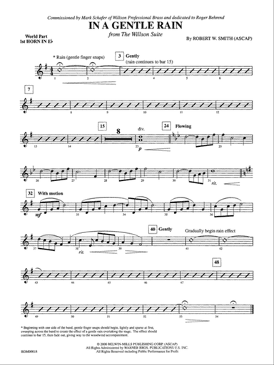 In a Gentle Rain: (wp) 1st Horn in E-flat