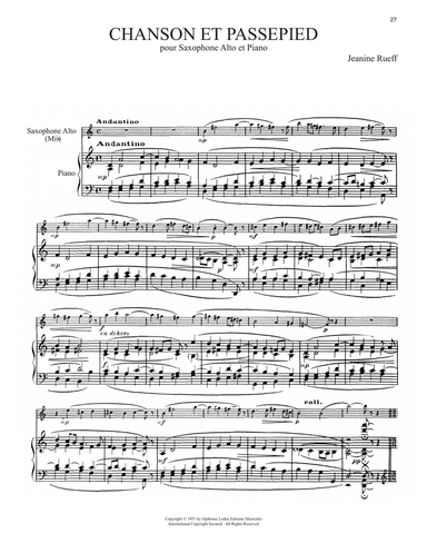 Chanson Et Passepied
