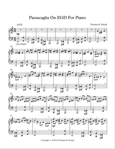 Passacaglia On EGD For Piano