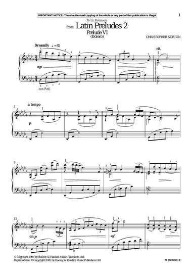 Prelude VI (Bolero) (from Latin Preludes 2)