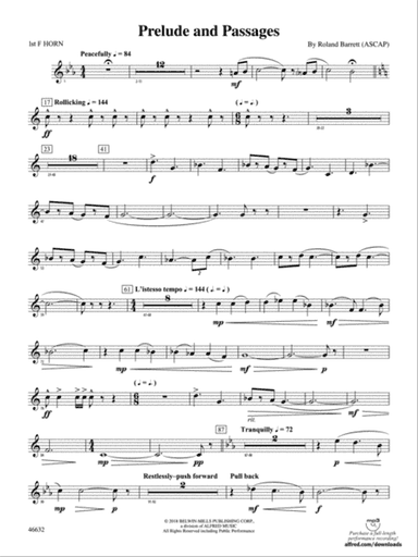 Prelude and Passages: 1st F Horn