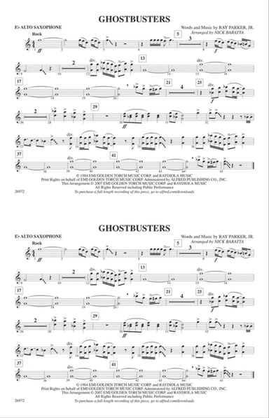 Ghostbusters: E-flat Alto Saxophone