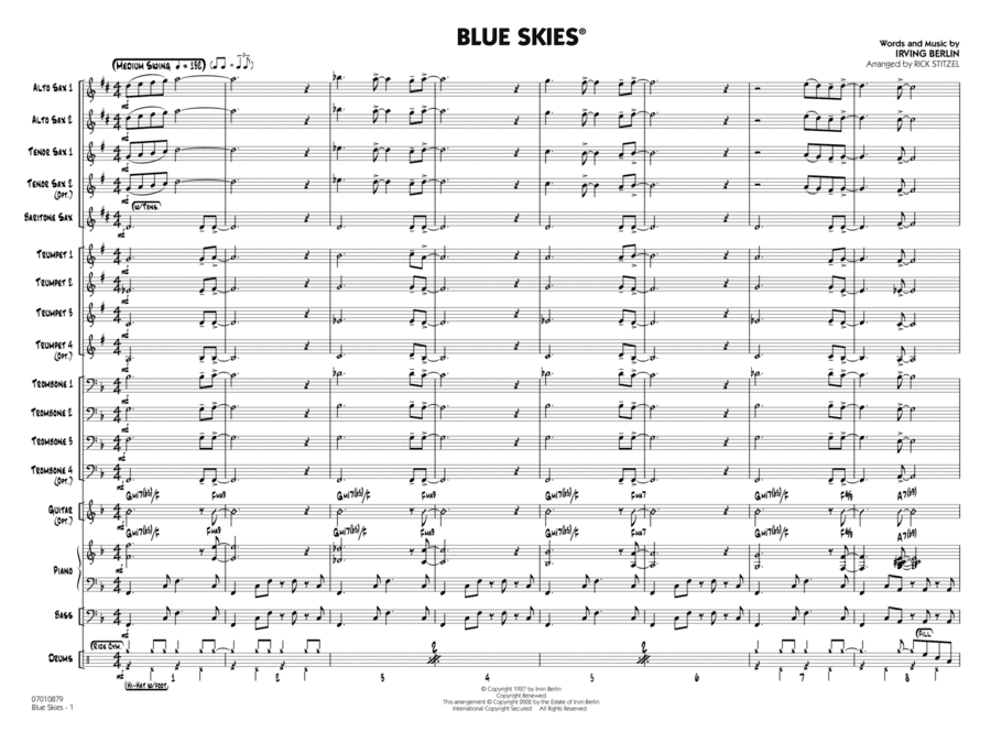Blue Skies (arr. Rick Stitzel) - Full Score