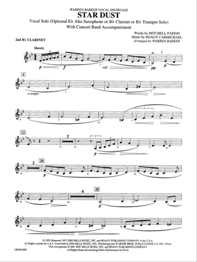 Star Dust: 2nd B-flat Clarinet