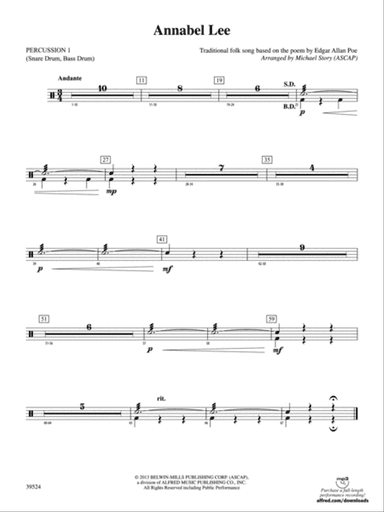 Annabel Lee: 1st Percussion