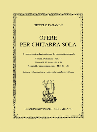 Opere per Chitarra Sola Vol. 3: