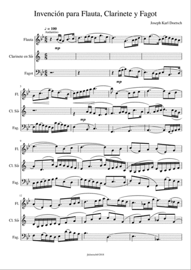 INVENCIÓN PARA FLAUTA, CLARINETE Y FAGOT