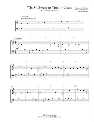 'Tis So Sweet to Trust in Jesus - for 2-octave handbell choir