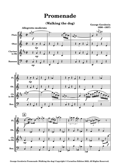 "Walking the dog" Woodwind Quartet "Promenade" George Gershwin