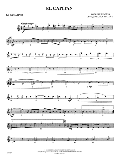 El Capitan: 2nd B-flat Clarinet