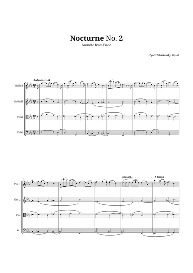 Nocturne by Chopin for String Quartet