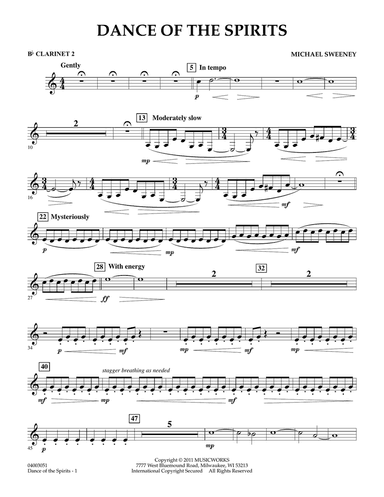 Dance Of The Spirits - Bb Clarinet 2