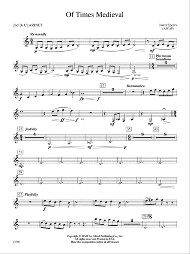 Of Times Medieval: 2nd B-flat Clarinet