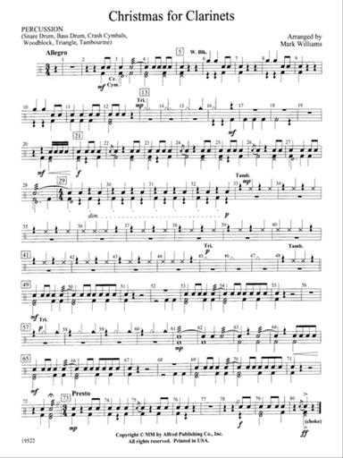 Christmas for Clarinets: 1st Percussion