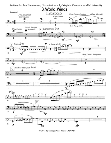 Three World Winds: 2nd Bassoon