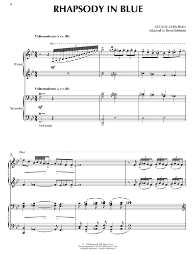 Rhapsody In Blue (1 Piano, 4 Hands) (arr. Brent Edstrom)