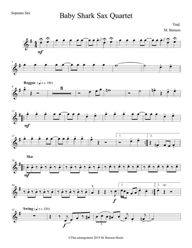 Baby Shark Sax Quartet
