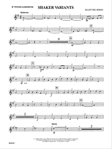 Shaker Variants: B-flat Tenor Saxophone