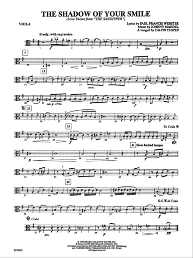 The Shadow of Your Smile (from The Sandpiper): Viola