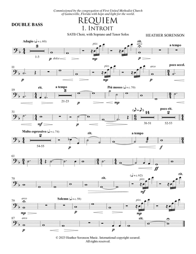 Requiem (Chamber Orchestra) - Double Bass