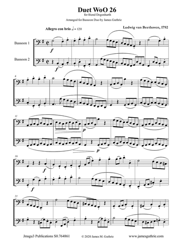 Beethoven: Duet WoO 26 for Bassoon Duo