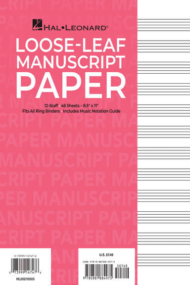 Standard Loose Leaf Manuscript Paper (Pink Cover)