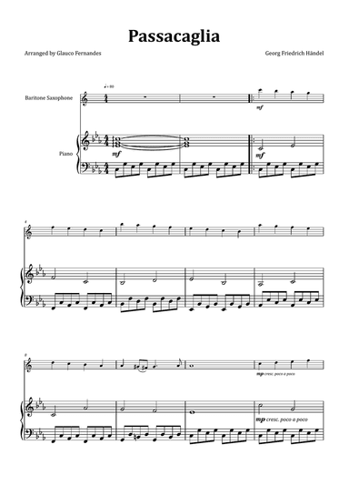 Passacaglia by Handel/Halvorsen - Baritone Saxophone & Piano