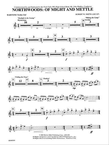 Northwoods: Of Might and Mettle: Baritone T.C.