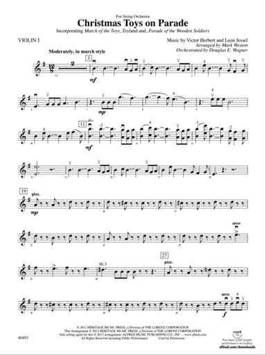 Christmas Toys on Parade: 1st Violin
