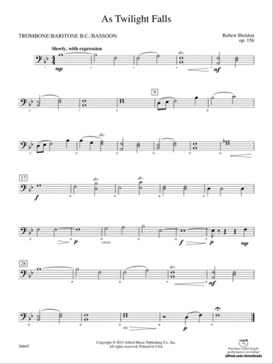 As Twilight Falls: 1st Trombone