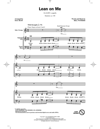Lean On Me (arr. Mac Huff)