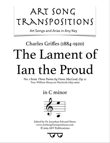GRIFFES: The Lament of Ian the Proud, Op. 11 no. 1 (transposed to C minor)