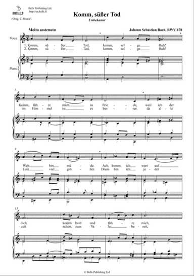 Komm susser Tod, BWV 478 (A minor)