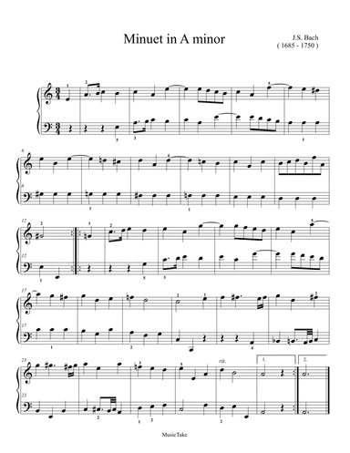 Bach Minuet in A minor