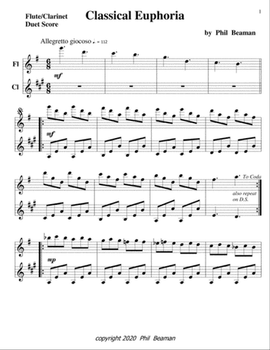 Classical Euphoria-flute/clarinet duet